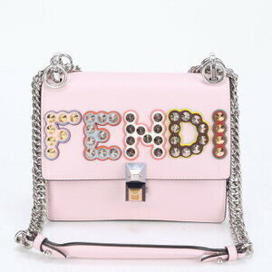 Fendi Canai silver chain bag leather Crossbody handbag